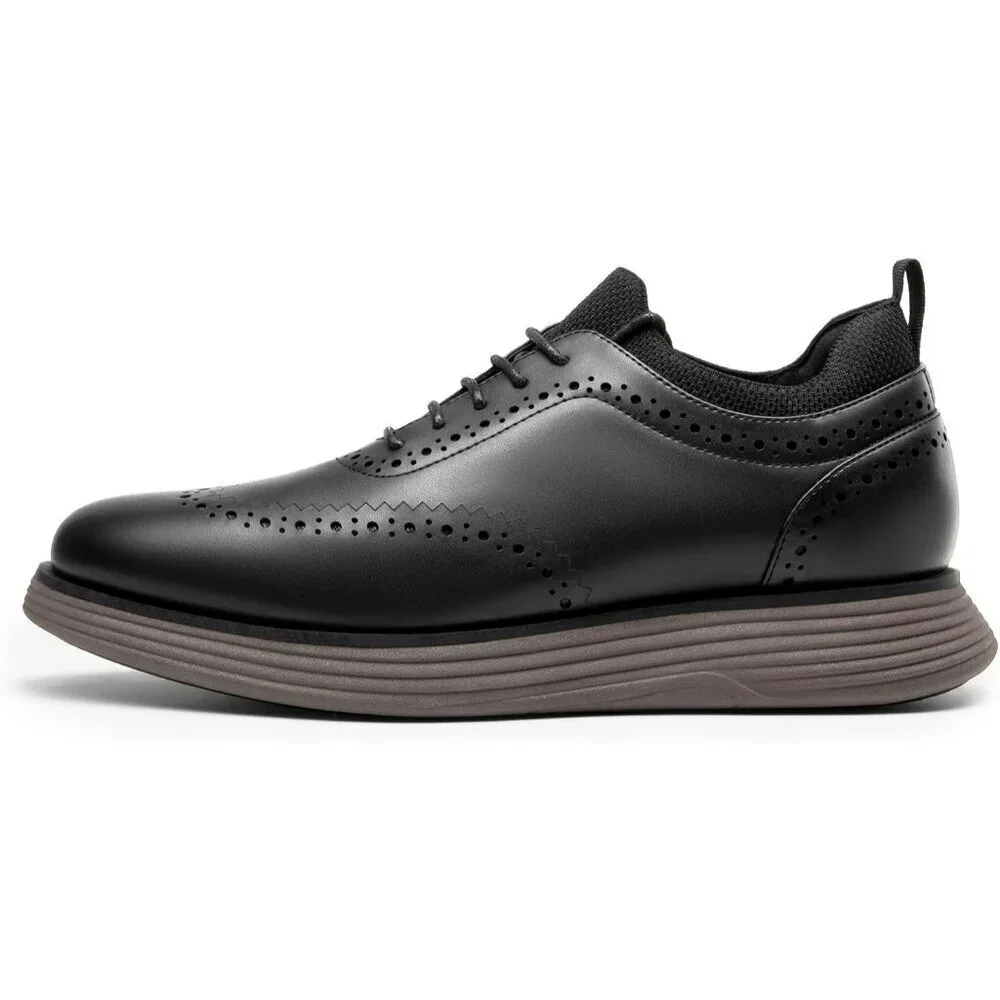 Men's Black Coffee Leather Classic Business Formal Wingtip Dress Oxford Shoes